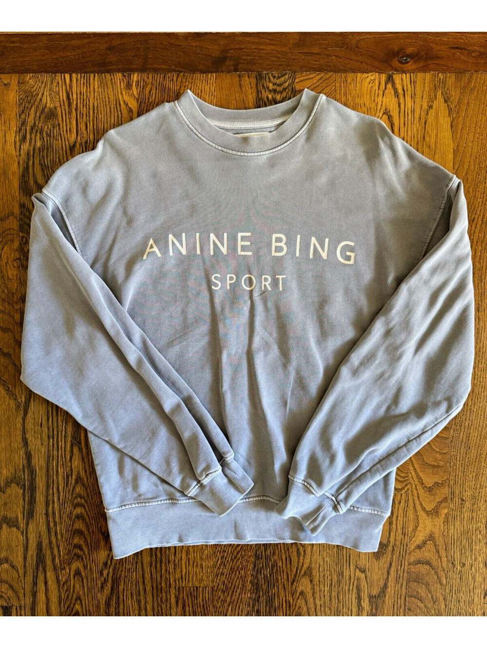 ANINE BING SPORT Crewneck Sweatshirt Gray Logo Graphic Organic Cotton Women's XS